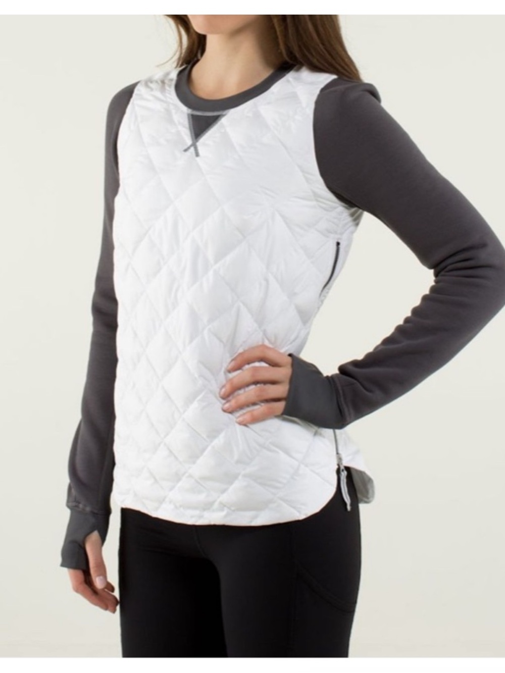 Lululemon Fluff Off Crew quilted down top Size 6
